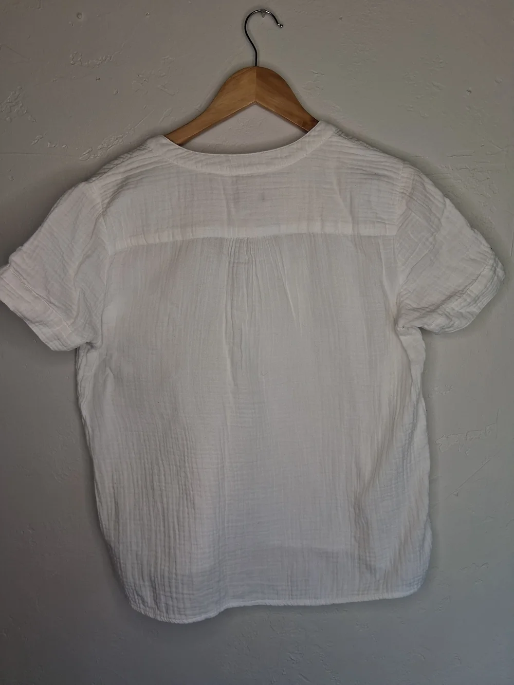 J.Crew Re-Imagined 100% Cotton Gauze Tunic Top White Sz S Coastal Boho